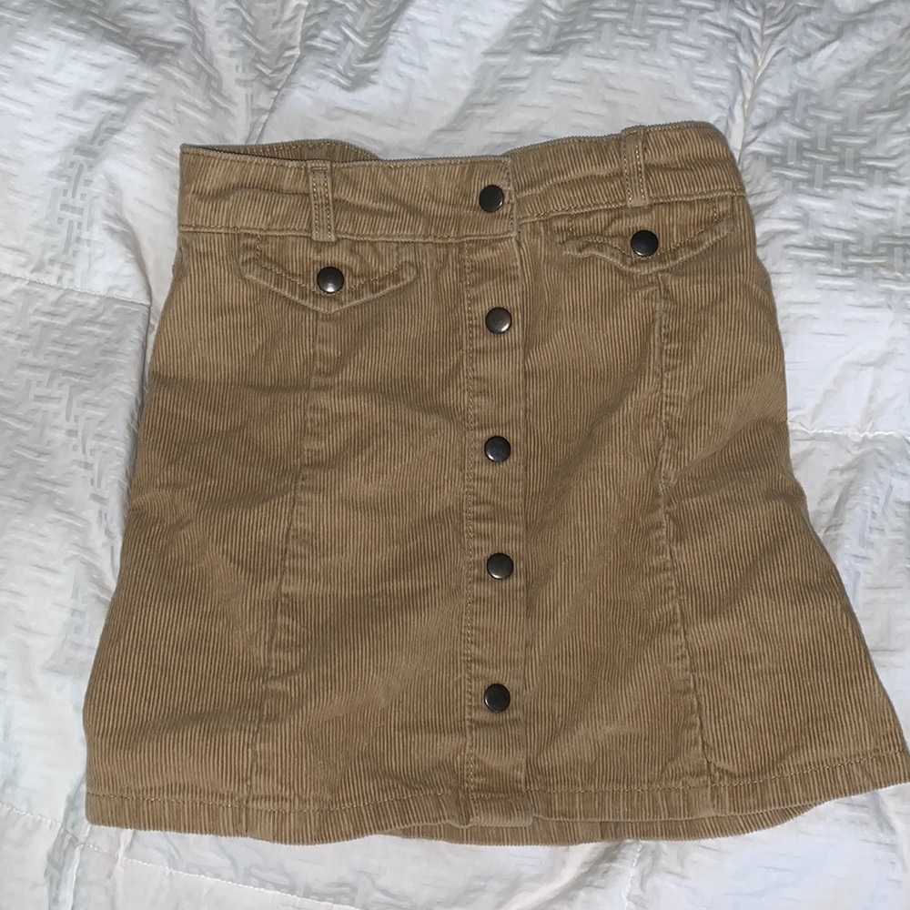 wrap button snap up corduroy urban skirt